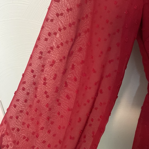 Red Faux wrap dress - Picture 2 of 5